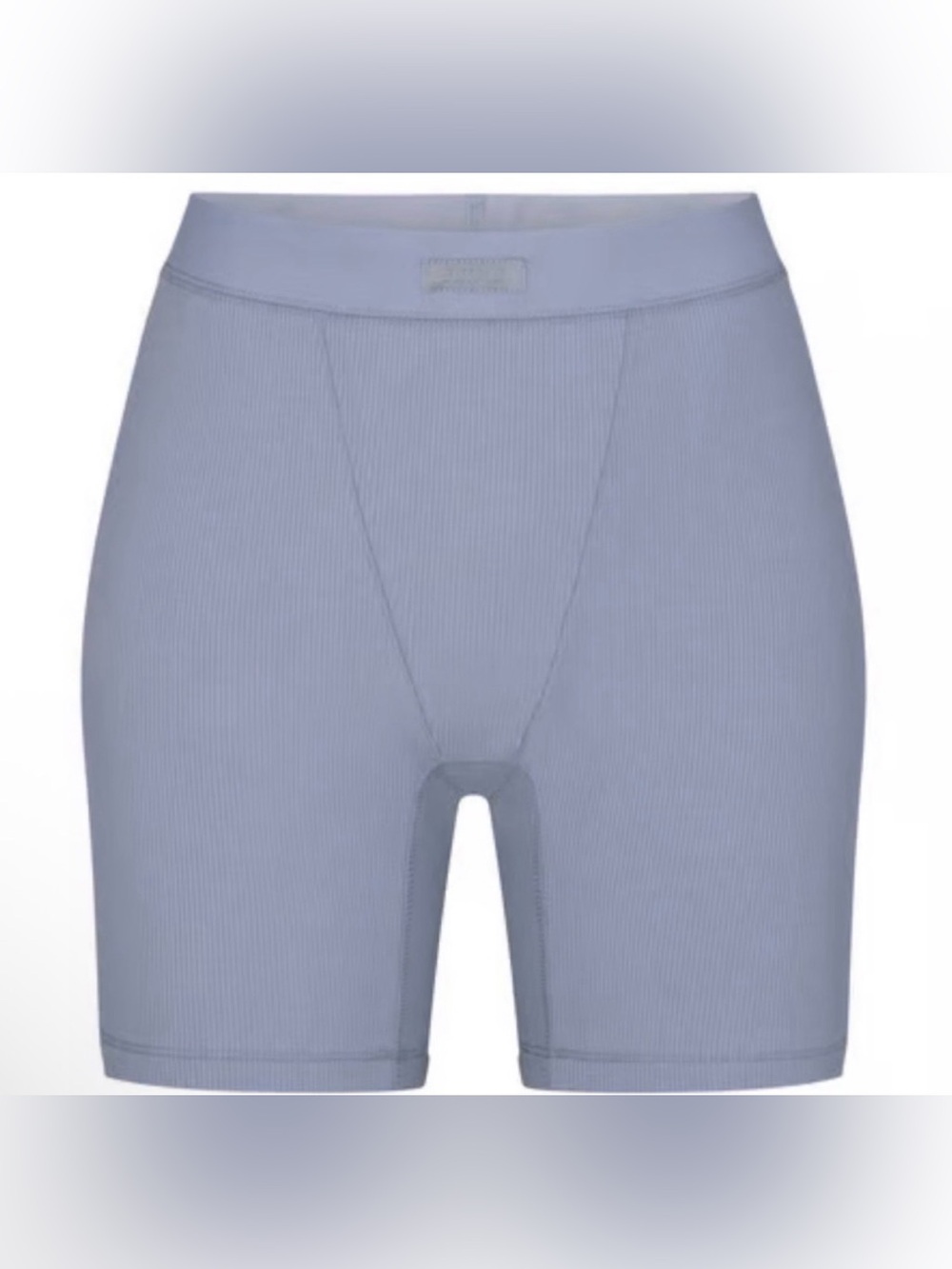 NWOT Women’s Skims Cotton Rib Boxer Shorts Grey Blue